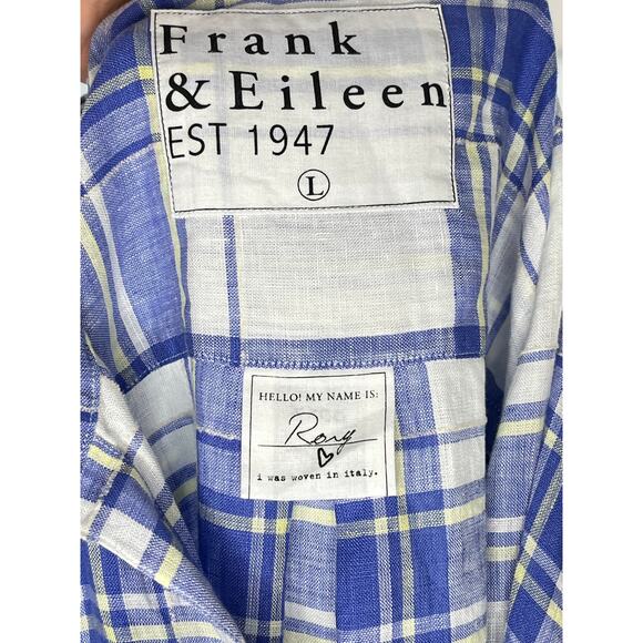 FRANK & EILEEN Sz L Large Plaid Linen Rory Maxi Shirt Dress - Picture 3 of 9